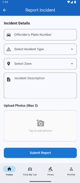 Report Incident Page