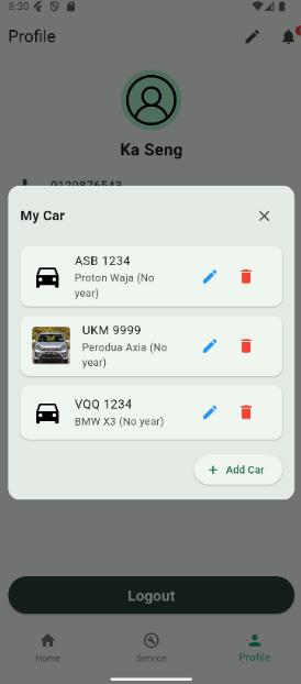 Maintain Car Page