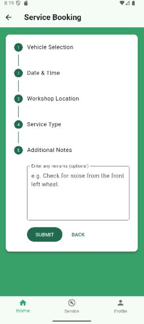 Service Booking Page